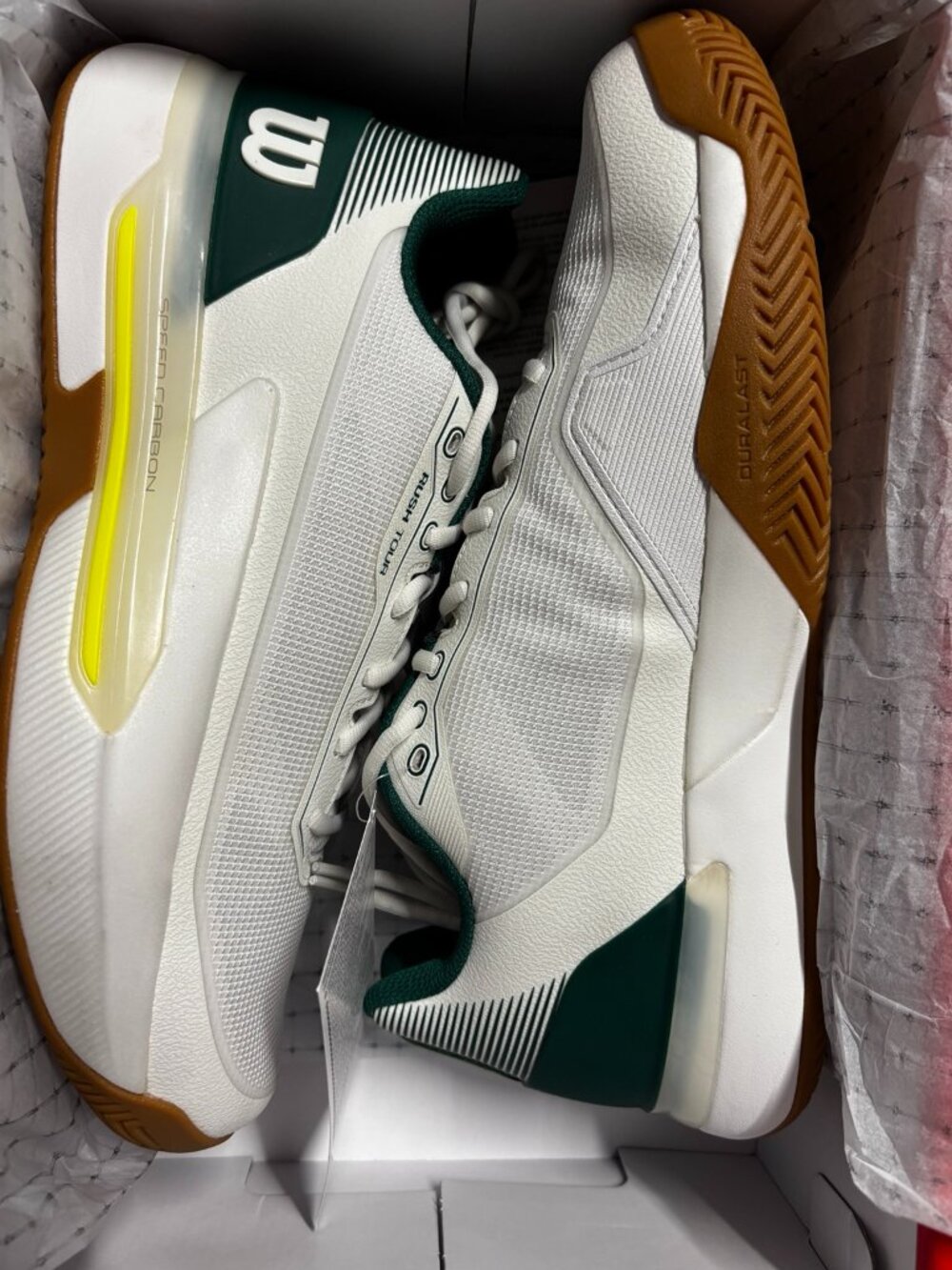 Wilson Rush Tour 5 Men’s Tennis Shoes White Evergreen Size 10.5 NWT